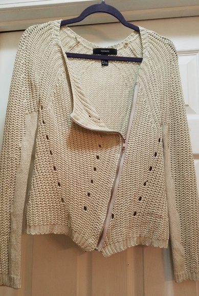 Forever 21 Jackets & Blazers - F21 Knit Moto Sweater/Jacket
